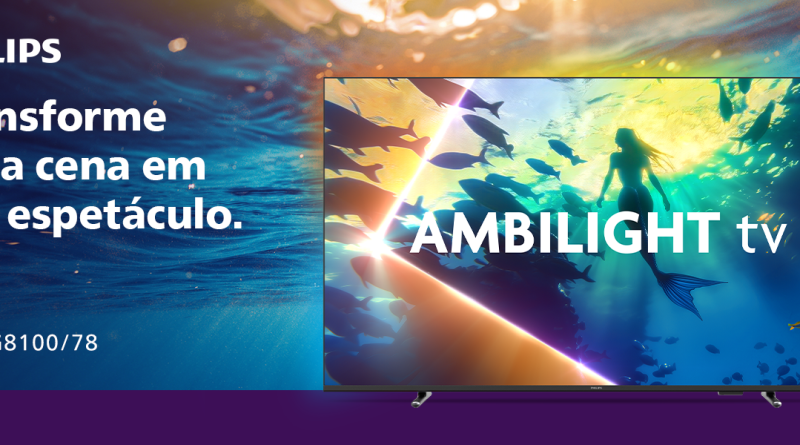 PHILIPS, Smart TV Ambilight 50″ 4K, 50PUG8100/78, Comando de Voz, HDR10+/Dolby Atmos, VRR/ALLM, Bluetooth